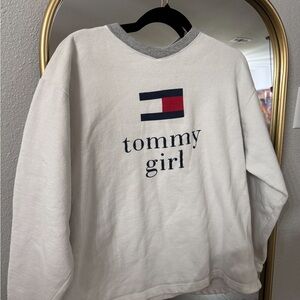Tommy Hilfiger White and Gray Sweatshirt